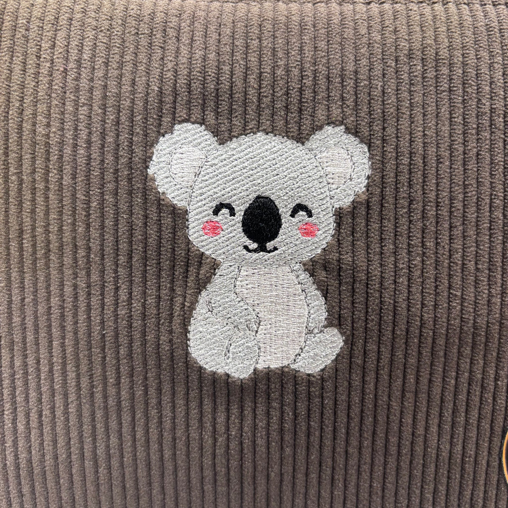 The Koala 🐨 Brown Corduroy Large Toiletry + Makeup Bag