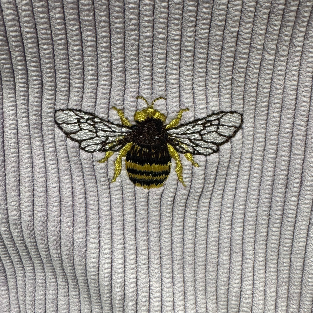 The Bee 🐝 on Lilac Corduroy Embroidered Phone + Passport Sleeve