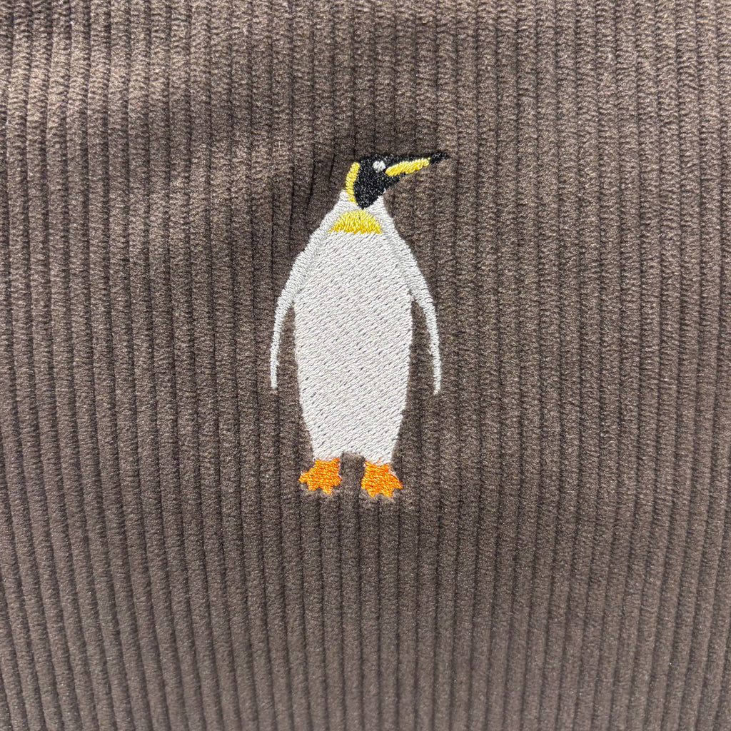 The Penguin 🐧 Brown Corduroy Large Toiletry + Makeup Bag