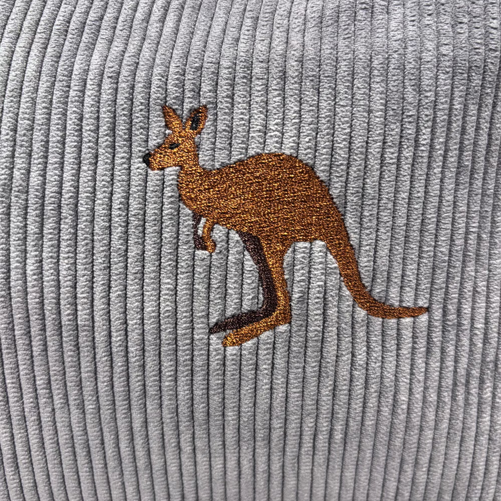 The Kangaroo 🦘 Gray Corduroy Large Toiletry + Makeup Bag