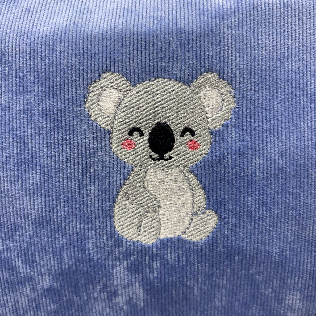 The Koala 🐨 Sky Blue Corduroy Large Toiletry + Makeup Bag