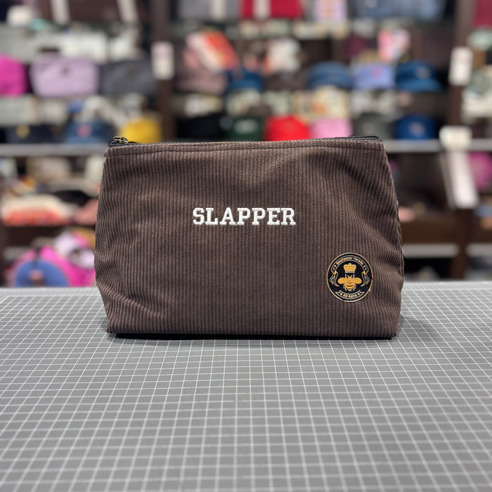 The Slapper 😚 Chocolate Corduroy Large Toiletry + Makeup Bag