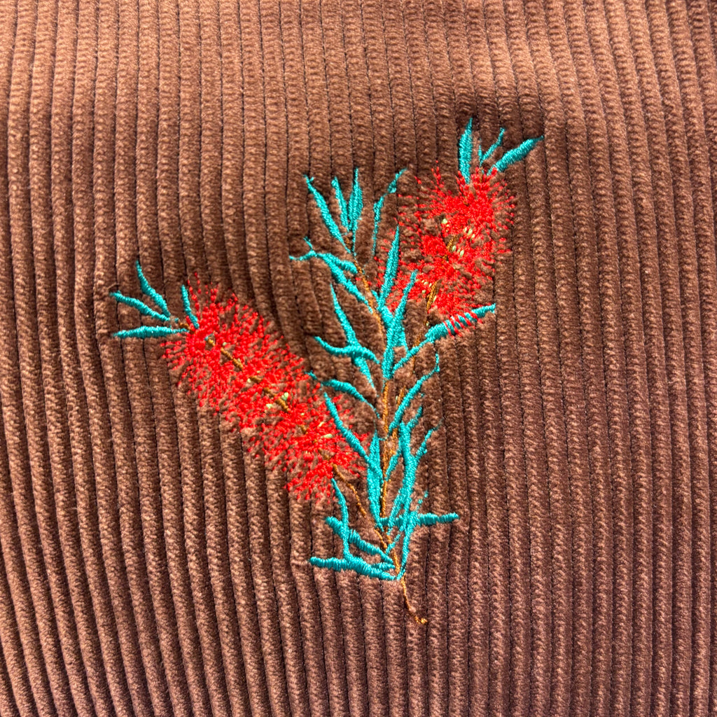 The Bottle Brush 🇦🇺🪡 Chocolate Corduroy Large Toiletry + Makeup Bag