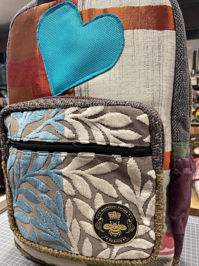 The Blue Heart 💙 Royal (Da Vinci Collection) BeeKeeper Backpack