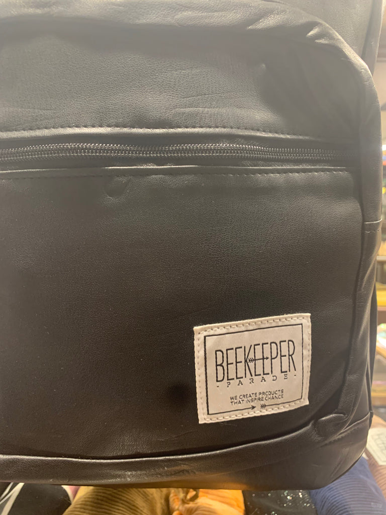 THE VEGAN LEATHER BLACK Royal BeeKeeper Backpack