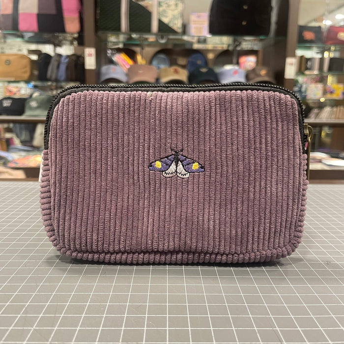 The Purple Moth 💜 on Lavender Corduroy Embroidered Phone + Passport Sleeve