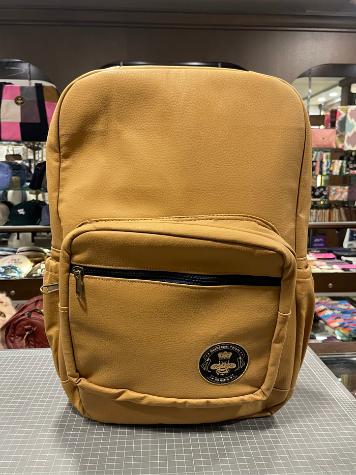 The Peanut 🥜 Tan Leatherette Royal BeeKeeper Backpack