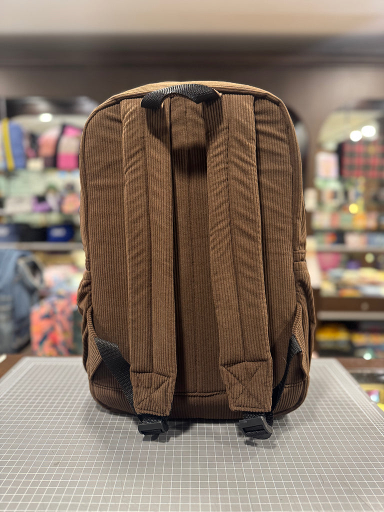 The Cat Face 🐱 on Chocolate Corduroy Royal BeeKeeper Backpack