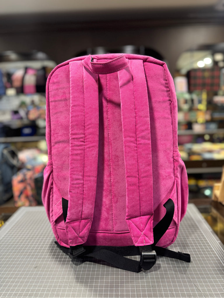 The Cat Face 🐱 on Hot Pink Corduroy Royal BeeKeeper Backpack