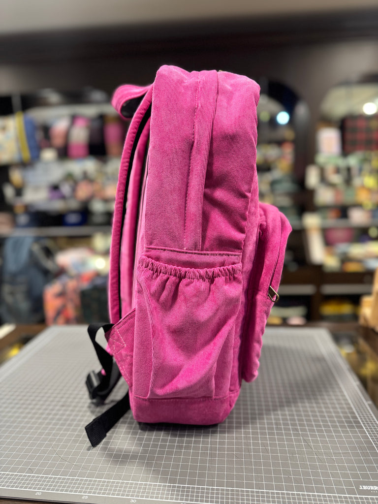 The Cat Face 🐱 on Hot Pink Corduroy Royal BeeKeeper Backpack
