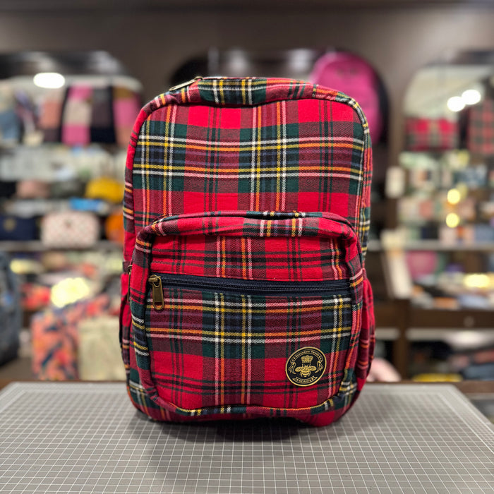 The Red Tartan 🍎 Mini-Royal BeeKeeper Backpack