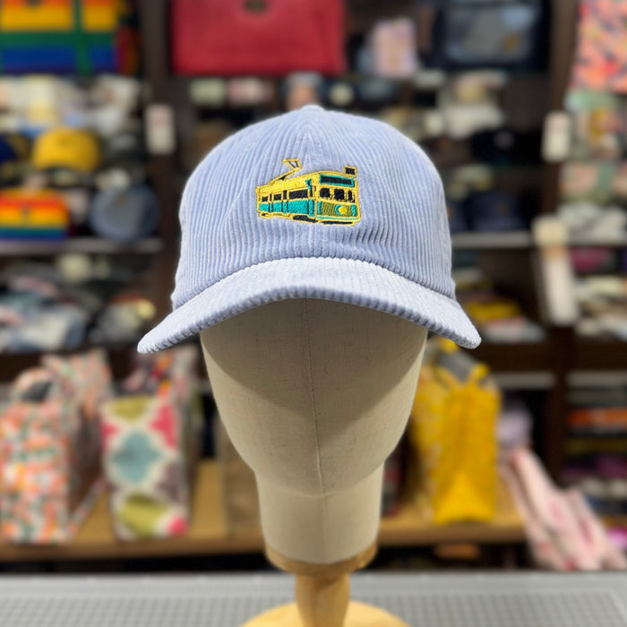 The Melbourne Tram 🚃 Embroidered Corduroy Cap (Powder Blue)