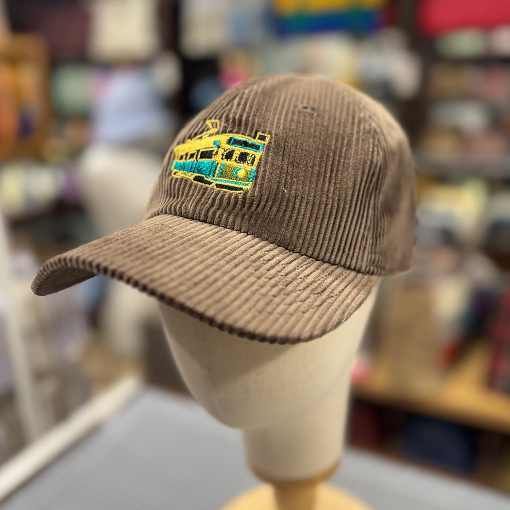 The Melbourne Tram 🚃 Embroidered Corduroy Cap (Walnut Brown)