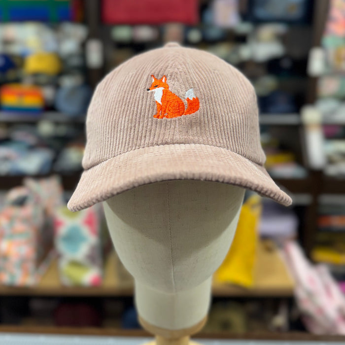 The New Fox 🦊 Embroidered Corduroy Cap (Morning Pink)