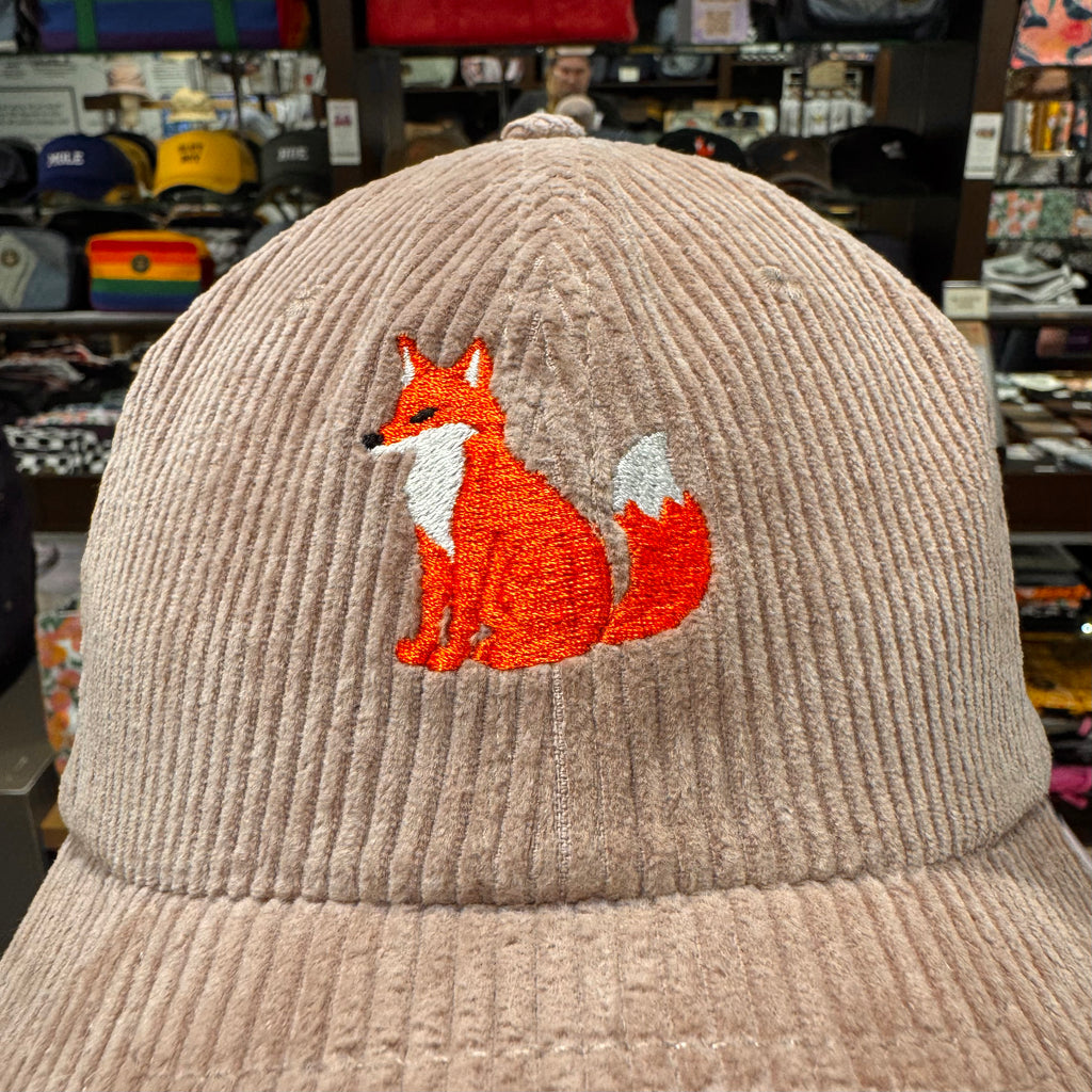 The New Fox 🦊 Embroidered Corduroy Cap (Morning Pink)