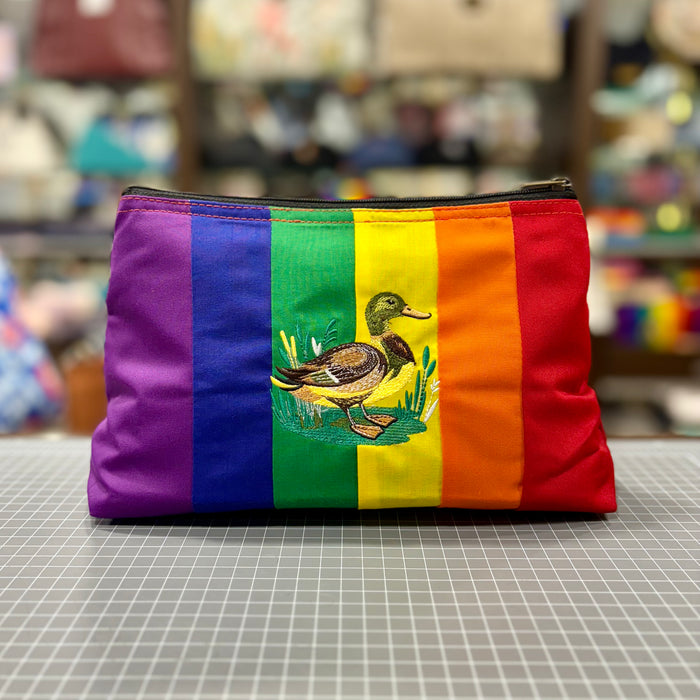The Duck 🦆🪡 Rainbow 🌈 Large Toiletry + Makeup Bag