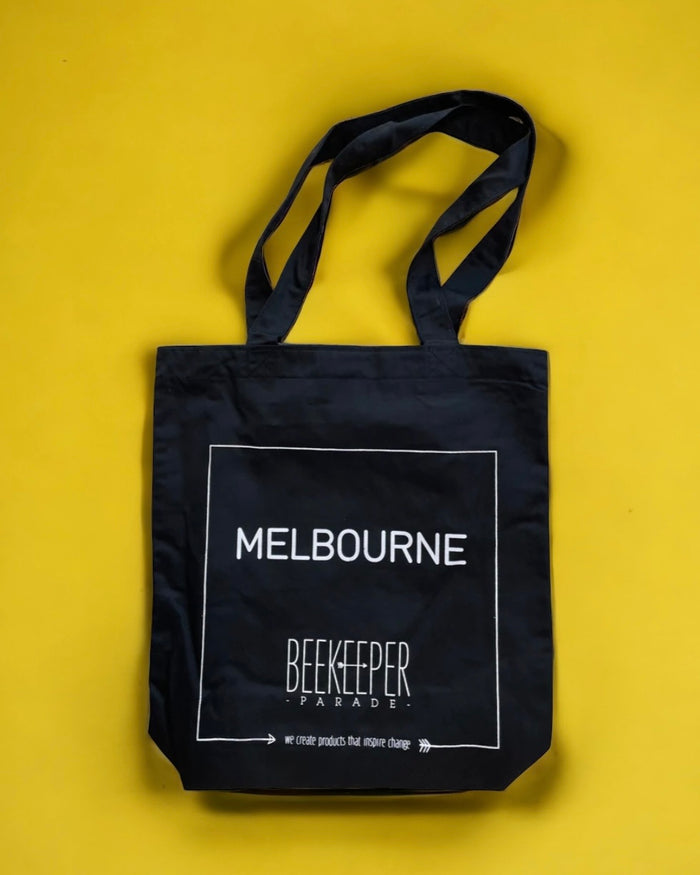 The "Melbourne 🐨" Quote Tote Large (Black Canvass)