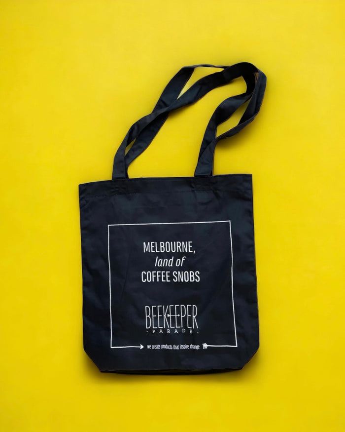 The "Coffee Snob ☕️" Quote Tote Large (Black Canvass)