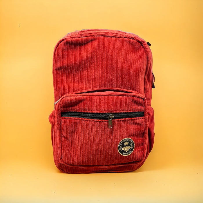 The Panda Red 🍒 Corduroy Mini-Royal BeeKeeper Backpack