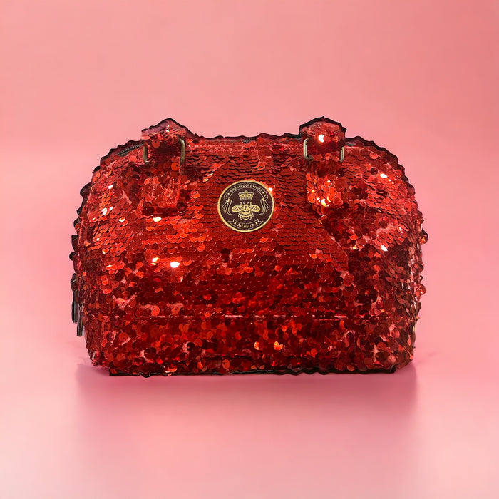The Red Sequin BeeKeeper Clam Shell Handbag