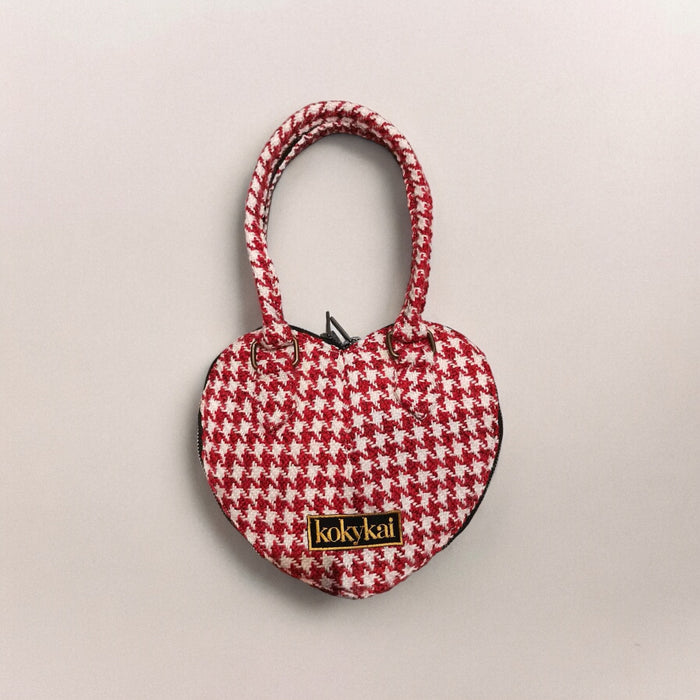 The  Houndstooth 🐶 kokykai Love Heart Handbag