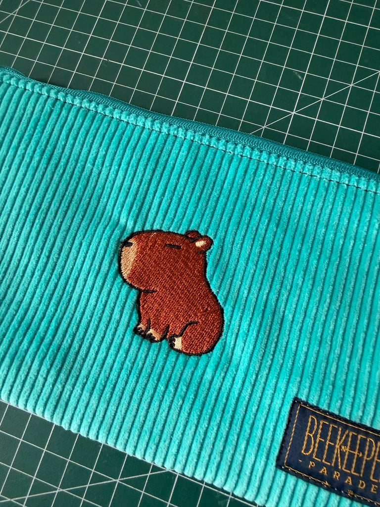 The Teal Capybara 🍊 Beekeeper Pencil Case — Large 🚃 Melbourne Collection