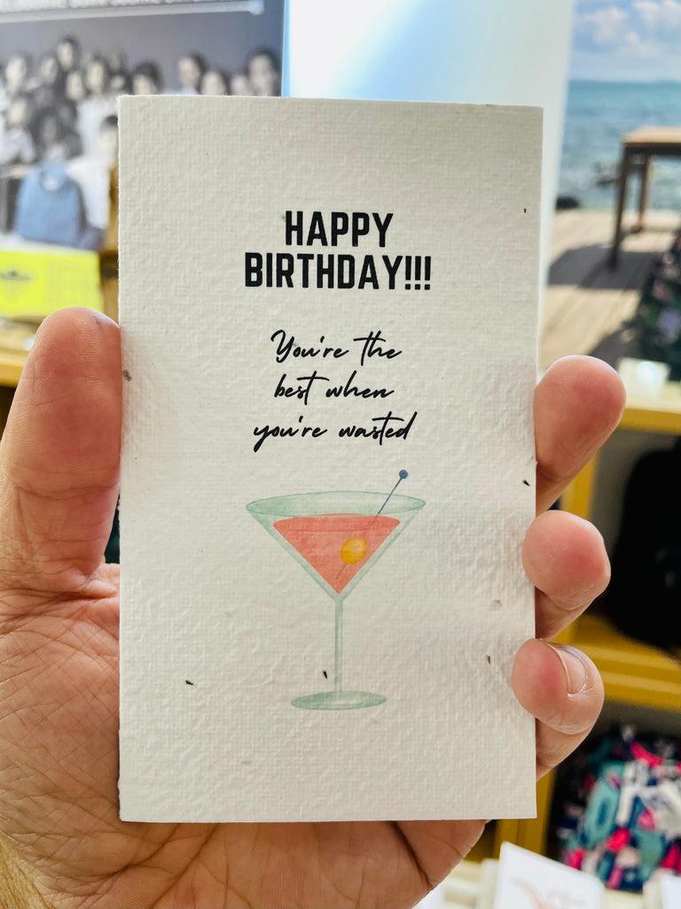 The Wasted 🍸 Birthday Card (that grows)