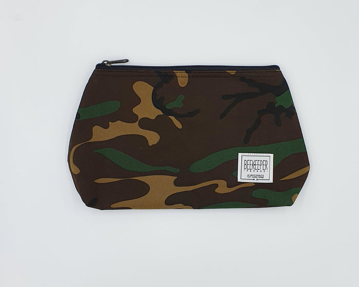 The Camouflage Large Toiletry + Makeup Bag