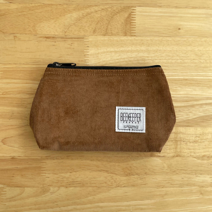 The Panda Peanut Corduroy 🥜 Small Toiletry + Makeup Bag