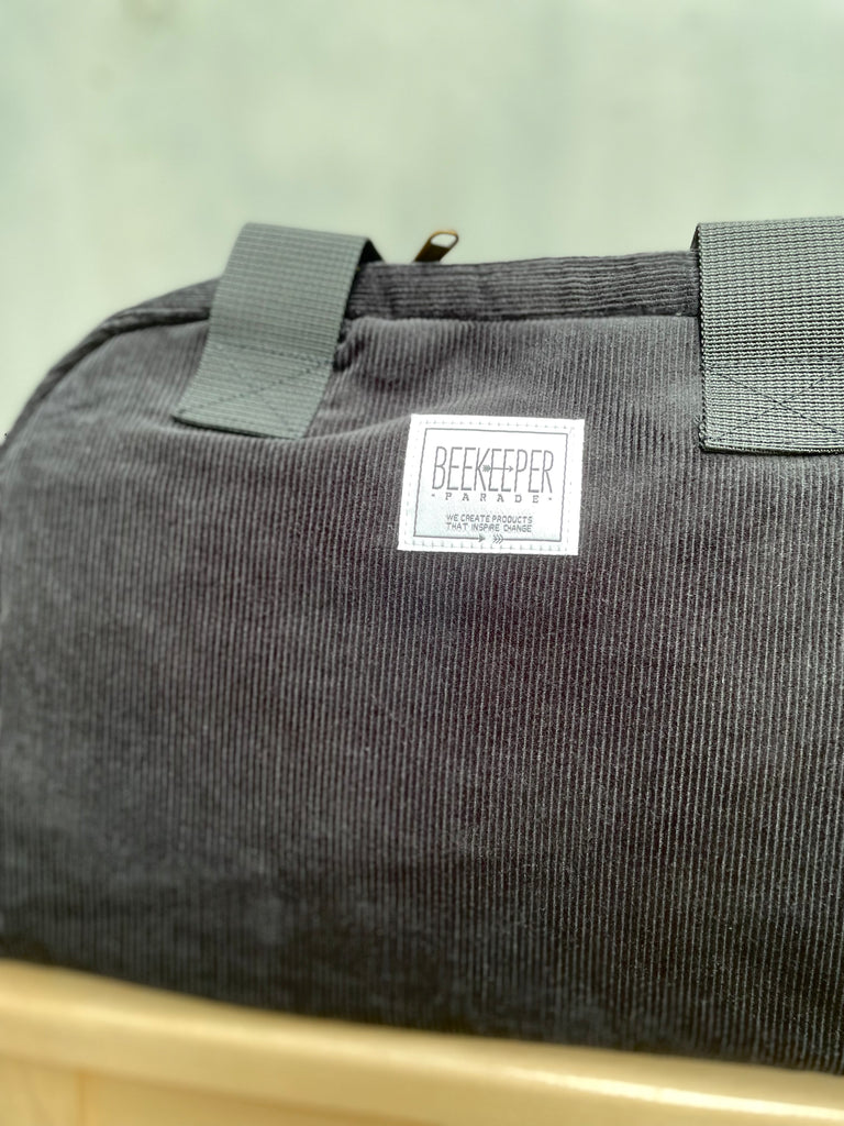 The Panda Black 🐼 Corduroy BeeKeeper Lunch Bag