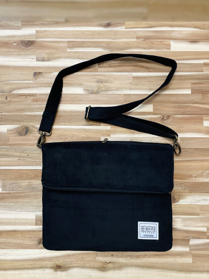 The Panda Black Corduroy 🐼 Shoulder Bag