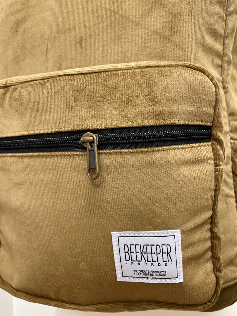 The Panda Peanut 🥜  Corduroy  Mini-Royal BeeKeeper Backpack