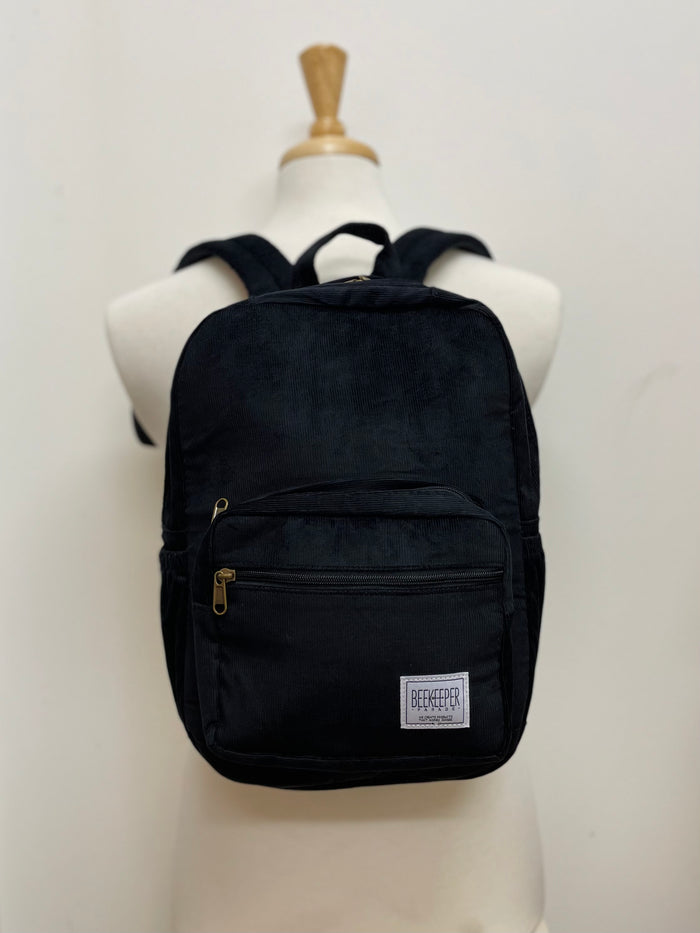 The Panda Black 🐼 Corduroy  Mini-Royal BeeKeeper Backpack