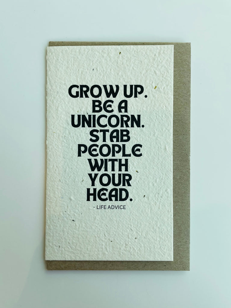 The Grow up be a Unicorn 🦄 Card (that grows)