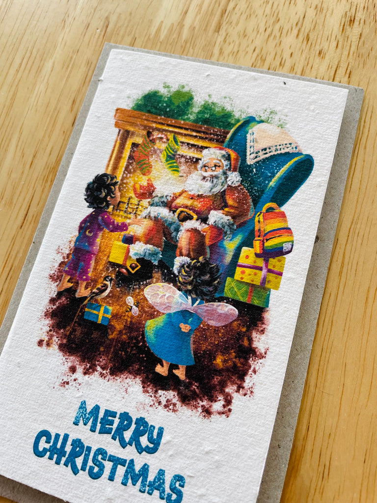 [10 PACK SAVE] “Santa Claus Meeting” Merry Christmas 🎅🏾🎄BeeKeeper Parade Card (that grows) 🌱